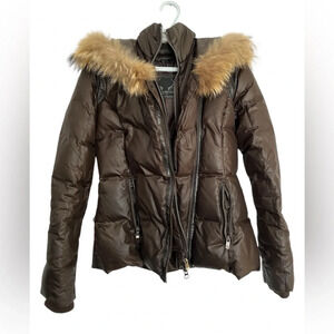 BOD&CHIRSTENSEN brown puffer Jacket with real fur
